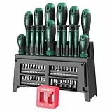 HYCHIKA Juego Destornilladores, 51PZS Kit Destornilladores Incluye Soporte de Almacenamiento, Aplicable a DIY, Muebles de Montaje, Mantenimiento Familiar, Uso del Taller