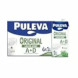 Puleva - Leche Puleva Original Semidesnatada con Vitaminas A y D UHT, Enriquecida con Calcio y Vitaminas, Sin Azúcar Añadido ni Gluten, Pack 6 x 1 L