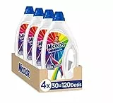 Micolor Gel Adiós Al Separar (pack de 4, total: 120 lavados), detergente líquido para lavadora con tecnología antitransferencia de colores, jabón para ropa de color