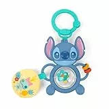 Bright Starts Disney Baby Juguete Interactivo Tummy Tumble de Stitch, Giratorio con sarta de Cuentas, Ideal para Viaje o Cochecito, recién Nacidos y Mayores