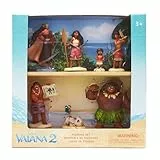 Disney Store Official, Vaiana 2, Set de Juego con figuritas, 7 muñecos Moldeados, Incluye Simea, Maui, Pua con Hei Hei, Matangi, Loto y Moni