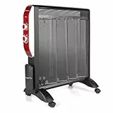 Orbegozo RMN 2050, Radiador eléctrico bajo consumo, Mica System, 2 potencias, rápida convección y difusión del calor, termostato regulable, sin fluido, 2000 W, color rojo