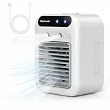 Aire Acondicionado Portatil, Mini USB Ventilador, Enfriador de Aire, Aire Humidificador Portátil Silencioso, 2Velocidades de Ventilador, 2 Modos de Nebulización, Adecuado para Hogar, Oficina