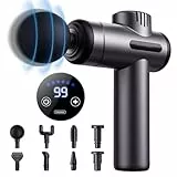 Bizcasa Pistola de Masaje Muscular,99 Velocidades,8 Cabezales de Masaje,Pantalla LCD Táctil, Carga Tipo-C,Ultra Silencioso Eléctrica Masajeador de Músculos para Aliviar el Dolor Muscular Fatiga