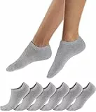 QINCAO 6 Pares de Calcetines Cortos para Hombre - Calcetines Cortos para Mujer - Calcetines Deportivos para Hombre y Calcetines Deportivos para Mujer en algodón transpirable