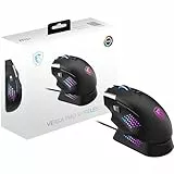 MSI Versa Pro Wireless + Mouse Dock Pro - Ratón Gaming, Sensor óptico de 26.000 PPP, frecuencia de sondeo de 1.000 Hz, diseño para diestros, batería de 80 Horas, con Cable e inalámbrico