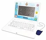 LEXIBOOK, Portátil Bilingüe y Educativo ESPAÑOL/INGLÉS, Juguete para Niños, 170 Actividades para Aprender, Jugar Juegos y Música, Pantalla Grande, Blanco/Azul, JC599i2