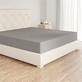 Amazon Basics Sabana Bajera Ajustable, 90 x 190 x 30 cm, de Poliéster Microfibra, Gris Oscuro