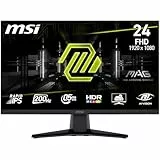 MSI mag 242F - Pantalla para Juegos FHD de 24 Pulgadas, Pantalla Rapid IPS 1920 x 1080, 200 Hz / 0,5 ms, HDR Ready, AMD FreeSync Premium, HDMI 2.0b, DP 1.2a, diseño sin Bordes, inclinable, Compatible
