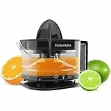 Taurus TC-350, Exprimidor de Naranjas Electrico, 350ml de Zumo, Jarra Transparente Graduada, Doble Sentido de Rotación, Diseño Compacto, Apto para Lavavajillas. Color Negro
