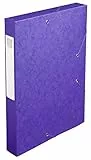 Exacompta - Ref 14015H - Caja archivadora de cartón prensado Cartobox - 25 x 33 cm, adecuada para documentos A4, correas elásticas en 2 esquinas, lomo de 40 mm, certificado FSC - violeta