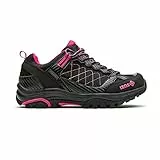 Izas - Zapatos de Senderismo para Mujer - Zapatillas de Montaña Altamente Impermeables con Puntera y Talonera Reforzada - Elasticidad, Ligereza y Resistentes - Nilsen Negro y Fucsia - Talla 41