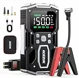 ACEZUK Arrancador de Batería de Coche 7000A, Compresor de Aire 150PSI, 26800mAh Arrancador de Coches para Vehículo(Toda Gasolina o 10L Diésel), 12V Jump Starter con 400-Lumen LED