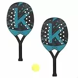 AKTIVE Set de Palas de Padel Playa con Pelota y Bolsa de Transporte, diseño Perforado, Ligeras y Resistentes, optimo para Exteriores (62058)