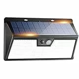 Peasur Luces Solares LED Exterior Jardin, 318LED Luz Solar Exterior con Sensor de Movimiento, IP65 Impermeable Focos LED Solares para Jardín, Garaje, Patio