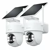 GALAYOU Cámara Vigilancia WiFi Exterior Solar - 2K Cámaras de Vigilancia sin Cable con Batería, Visión Nocturna en Color, Sirena, Sensor de Movimiento PIR, Audio Bidireccional, IP65, R1