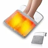 yotutun Calentador de Pies, 30 x 30cm Calienta Pies Electrico USB, Temperatura Costante di 55°C Pies Calientapiés de Calentamiento Rápid, Gris Zapatillas Eléctricas para Mujeres Hombres Invierno