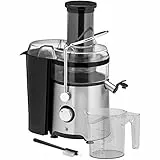 WMF Kult X - Exprimidor eléctrico para frutas y verduras de acero inoxidable, 500 W, máquina de zumo para grandes trozos de fruta, jarra de zumo de 1,2 l, filtro de espuma, 2 niveles de velocidad,
