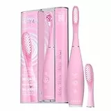FOREO ISSA 4 cepillo de dientes eléctrico sónico recargable 4 en 1 con USB, cabezal extra, silicona suave, blanqueador dental, impermeable, ideal para viaje, limpieza profunda - Pearl Pink