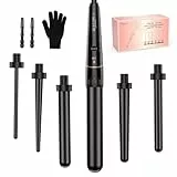 Set Rizador de Pelo, BESTOPE PRO 6 en 1 Rizador Pelo Ondas (10-32mm), Calentamiento Rápido (30s), 2 Temperaturas para Todos los Tipos de Cabello, Apagado Automático en 60min