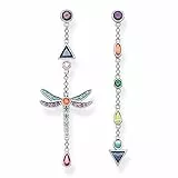 Thomas Sabo Pendientes de mujer con forma de libélula multicolor, plata de ley 925, H2033-313-7