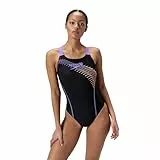 Speedo Medley Logo Traje de baño de una Pieza para Mujer, Bright Peach, 34