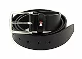Tommy Hilfiger Cinturón Hombre New Denton Belt 4.0 Cinturón de piel, Negro (Black), 100 cm