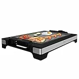 Cecotec Plancha eléctrica Tasty&Grill 2000 InoxStone. 2000 W, Placa RockStone antiadherente, Termostato regulable, 5 niveles potencia, Placa extraíble, Apta lavavajillas