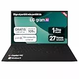 LG gram 15Z80T-G.AS55B Portátil 15', Windows 11, AMD Ryzen AI 5, 16 GB RAM, 512GB SSD, AMD Radeon Graphics 840M, Pantalla IPS (1920x1080), Ligero, 1.290 g, 27 Horas, AI, Negro