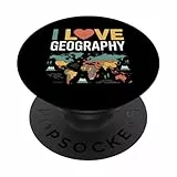 Diseño de Mapa del Mundo de la geografía PopSockets PopGrip Adhesivo