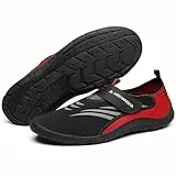 Mishansha Escarpines Hombre Zapatos de Agua Mujer Secado Rápido Zapatillas Agua Ligeras Escarpines Agua Respirable Calzado para Playa Vela Surf Nadar Rojo Persa,Gr.44