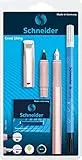 Schneider 74869 Ceod Shiny - Juego de Escritura Con Pluma y Bolígrafo, Borrador (Para Diestros y Zurdos, Punta M, Incluye Cartuchos de Tinta Azul Real, Rosado Power Pink)