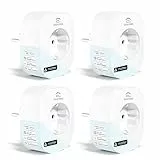 EIGHTREE Enchufe Inteligente Matter, Enchufe WiFi Alexa, Tomada Programable con Consumo de Energía, Control Remoto por APP&Voz, Compatible con Apple Homekit, Alexa, Google Home y SmartThings, 16A, 4PC