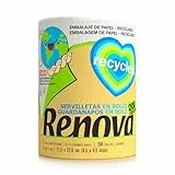 Renova Rollos de Cocina Recycled Gigarollo Ecológico | 1 Gigarrollo Equivalente a 10 Rollos de Cocina | Papel Reciclado & Certificado Ecolabel