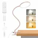 iFalarila 97 LED Lámpara de Escritorio con Pinza, Más Reciente Lámpara de Pinza con Mando a Distancia [Temporizador de 1 Hora] Bloqueo de Azul Luz Lectura pare Estudio Trabajo Leer(Adaptador Incluido)