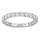 Swarovski Anillo Vittore XL, Blanco, Baño de rodio