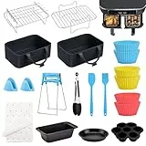 Juego de 20 accesorios para freidora de aire caliente, accesorios para freidora de aire caliente Ninja Foodi AF300eu, AF400eu, Princess 182074, Multicooker para freidora de aire caliente de 7,6 l y