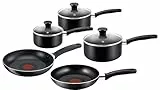 Tefal Delight Batería de Cocina, Acero Inoxidable, Negro, 26 cm, 5 Unidades