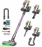 Ivormentico V10 EVO Aspiradora sin Cable, 55Kpa/600W/70Mins Aspiradoras Escoba con Modo Automático, Depósito Doble de 1.8L, Cepillo Antienredos, Ideal para Pelo de Mascotas/Alfombras/Suelos Duros