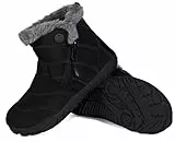 Gaatpot Botas de Nieve Niño Botas de Invierno Niña Barefoot Zapatillas Antideslizante,Negro oscuro,EU37