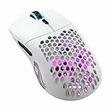 Glorious Gaming Model O- (Pequeño) Wireless Ratón gaming inalámbrico - 65 g superligero, diseño colmena, RGB, ambidiestro, sin lag 2,4 GHz inalámbrico, hasta 71 horas de batería - Blanco mate