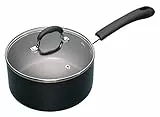 MasterClass Cacerola de aluminio esmaltado antiadherente con tapa, 20 cm (8'), negra