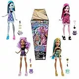 Monster High Buried Secrets Cozy Creepover Muñecas y accesorios, muñeca misteriosa y 5 sorpresas por descubrir al abrir el paquete (los personajes pueden variar), HYV64