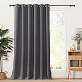 PONY DANCE Cortina Opaca Termica Aislante Frio y Calor 1 Pieza 200x245 CM (Ancho x Alto) Cortinas Dormitorio Matrimonio Cortinas para Ventanas Grandes Cortinas Blackout, Gris