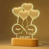 iDIY Regalos para Parejas Lámpara LED Romántica Luz Nocturna Corazón Personalizada con Diseño Infinito Regalos Originales para Mujer, Hombre, Novios, Novias, San Valentín y Navidad