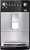 Melitta Purista F230-101, Cafetera Automática con Molinillo Silencioso, 15 Bares, Café en Grano, Limpieza Automática, Personalizable, Plata