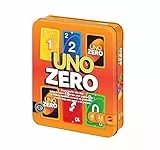Mattel Games UNO Zero Juego de Cartas en Lata para Almacenamiento y Transporte,para niños,Adultos,Noches en Familia y Fiestas,Incluye baraja y Tarjeta de puntuación,de 2 a 8 Jugadores, JLK16, Naranja