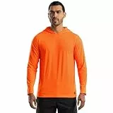 Wrangler Long Sleeve Sun Protection Hoodie Sudadera con Capucha, Naranja, Large para Hombre