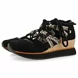 Sneakers Abiertos Negros Tipo Espadrille con CUÑA para Mujer IONA