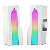 Mars Gaming MSDUO, Barra de Sonido + 2.0 Altavoces Gaming, RGB Mesh, Bluetooth 5.0 y Jack 3.5mm, Sonido DSP 15W, Blanco